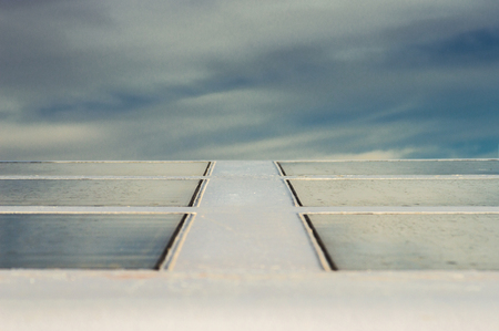 Abstract detail of glass roof on a cruise ship.の写真素材