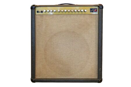 vintage amplifier on white backgroundの写真素材