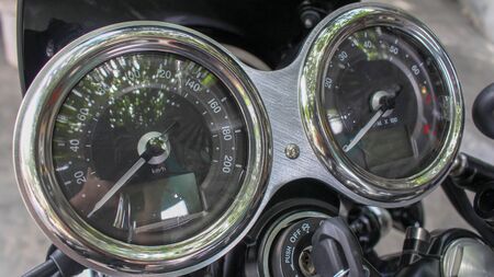 Close up speedometer of a motorbike.の写真素材