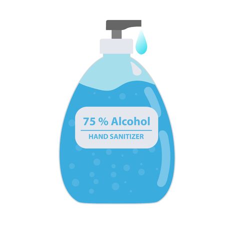 Hand wash gel vector. Alcohol 75%. Hand wash gel character design.のイラスト素材