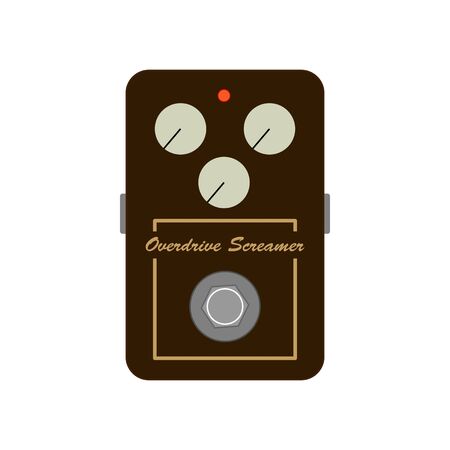 Guitar effect logo, Overdrive, Effect label, graphic design with grunge effect, tee print stamp. t-shirt lettering artworkのイラスト素材