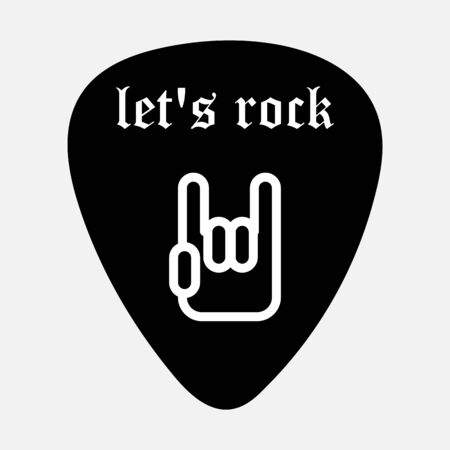 Silhouette Pick let rock. Logo and graphic design, tee print stamp. t-shirt artwork.のイラスト素材