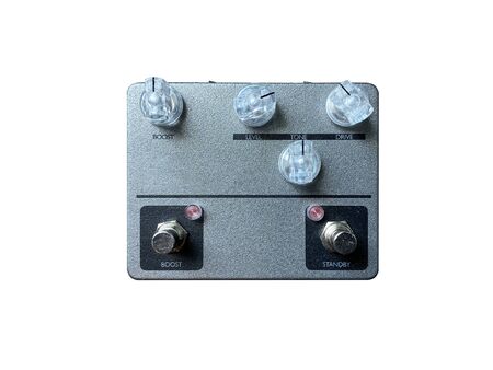 Isolated vintage overdrive stomp box effect on white background with work path.の写真素材