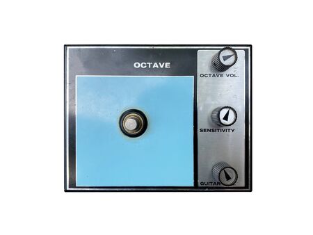 Isolated vintage octave stomp box effect on white background with work path.の写真素材