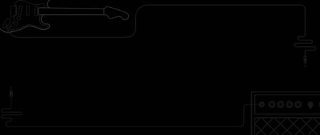 Electric guitar and amplifier with cable on black background. concept for music strore,web design,black friday.のイラスト素材