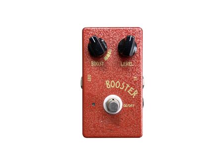 Isolated red vintage clean booster stomp box effect on white background with work path.の写真素材
