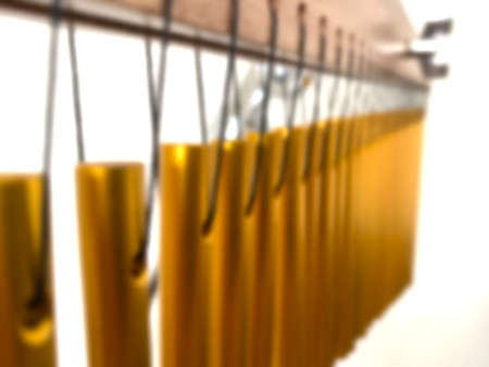 blurred 27 Bars Studio Chime Made of aluminum alloy Gold plated anodizing Give a full sound With a spectrum (shades) of a wide tone Suitable for small stage and club instrumental for drum kitの写真素材