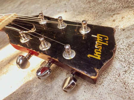 Bangkok, Thailand - July 5, 2020 : This is a gibson SG vintage old original electric guitar...