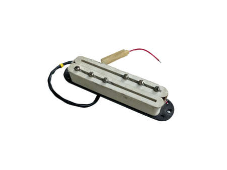 isolated pickup of electric guitar vintage output and sparkly tone, single-coil sized humbucker that is specifically voiced split-pole patternの写真素材