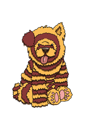 Portrait of Puppbee the plush dog, who liks sweetsのイラスト素材