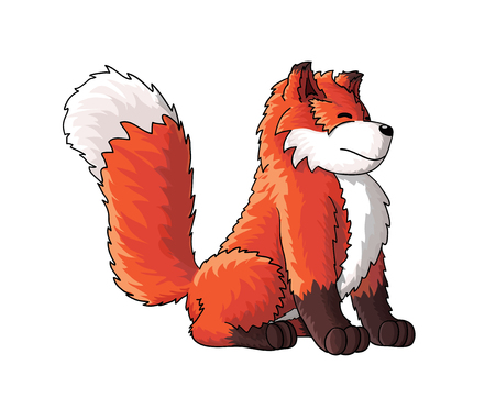 Cute fox cartoon characterのイラスト素材