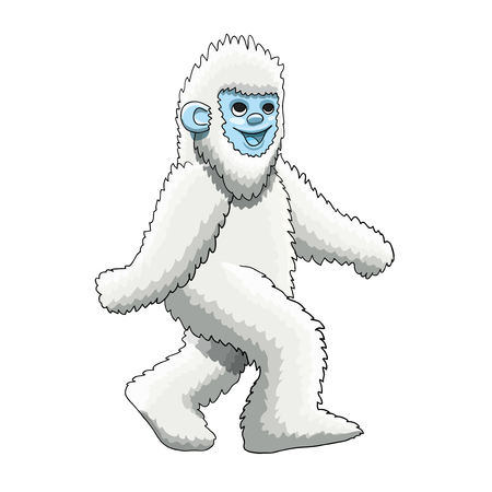 Furry Yeti mascot cartoon character design, vector EPS10のイラスト素材