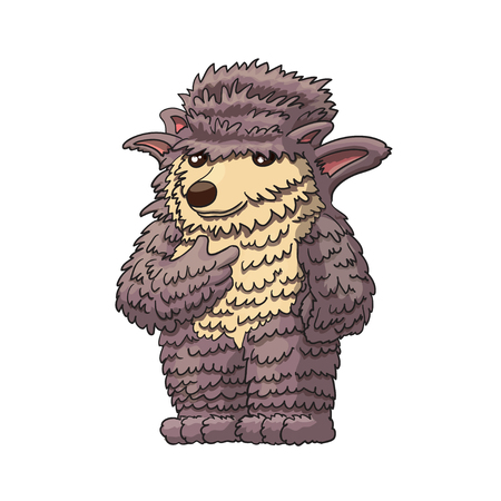Bear Hedgehog Mythological Character. Cute Creature Illustration for Web Graphics, Banners, Advertisements, Stickers, Labels, T-shirt.のイラスト素材