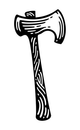 axe with a retro engraved style. - vectorのイラスト素材