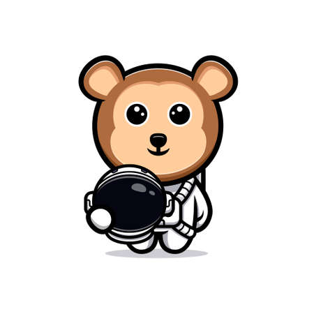 Cute monkey astronaut  cartoon mascotのイラスト素材