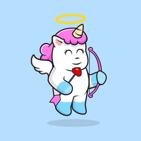 Cupit Unicorn cute cartoon illustration vector suitable for children books, stickers, banners,...