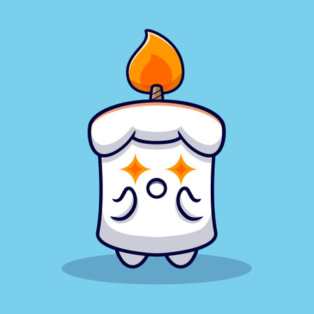 design of cute candle mascot illustrationのイラスト素材