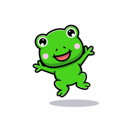 Design of cute frog jumpingのイラスト素材