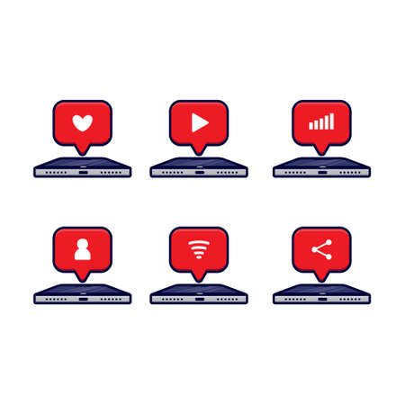 set of  social media iconのイラスト素材