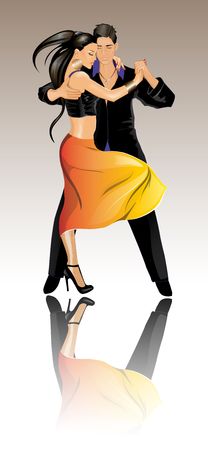 Latin dance coupleの写真素材