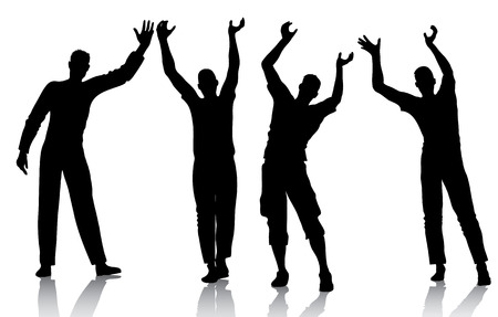  	Reaching man silhouettesのイラスト素材