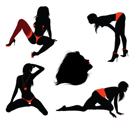  	Sexy girl silhouettesのイラスト素材