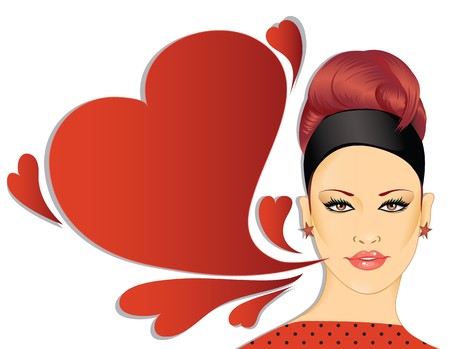  Retro Woman With Speech Bubbleのイラスト素材