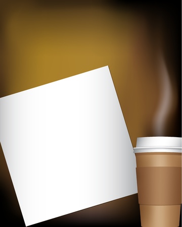 note pad with coffeeのイラスト素材