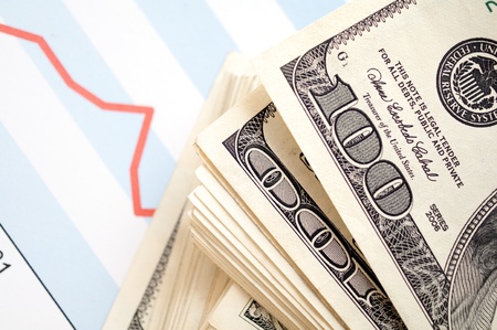 dollar with financial graph 	dollar with financial graph 