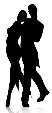 latin dancers silhouetteのイラスト素材