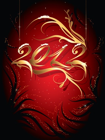 Golden New Year 2012のイラスト素材