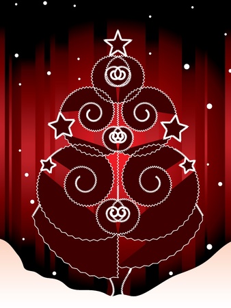 decorative christmas tree のイラスト素材