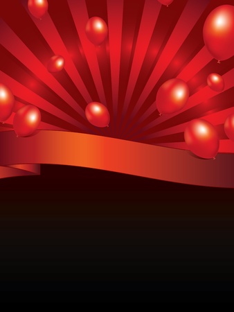  background with sunbeam and balloonsのイラスト素材