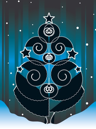 	decorative christmas tree のイラスト素材
