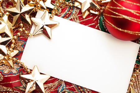  christmas background with decoration in gold and redの写真素材