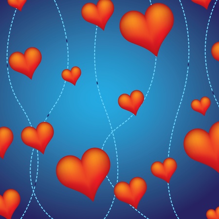 background of decorative red hearts 