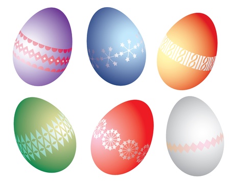 easter eggs isolated on white backgroundのイラスト素材