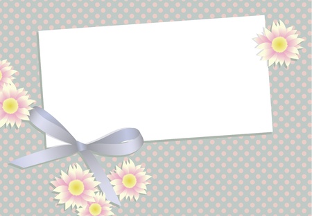 Gift card with flowers and ribbon in pastel colorsのイラスト素材