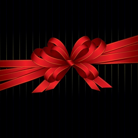 red gift ribbon and bow with copy spaceのイラスト素材