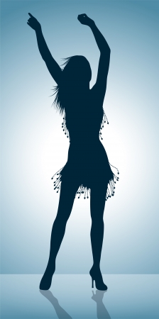 dancing girl silhouette のイラスト素材