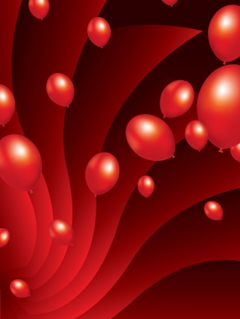 red balloons with stylish abstract backgroundの写真素材