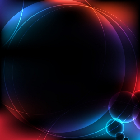 Abstract background of circular design with colorful glowing lightsのイラスト素材