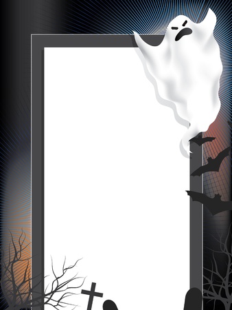 Halloween background with spooky ghost のイラスト素材