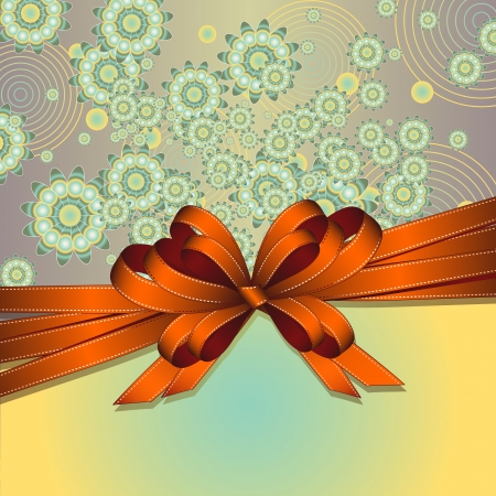 vintage floral background with bowのイラスト素材