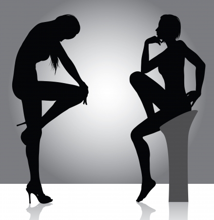 woman silhouettes のイラスト素材