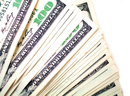 one hundred dollar billsの写真素材