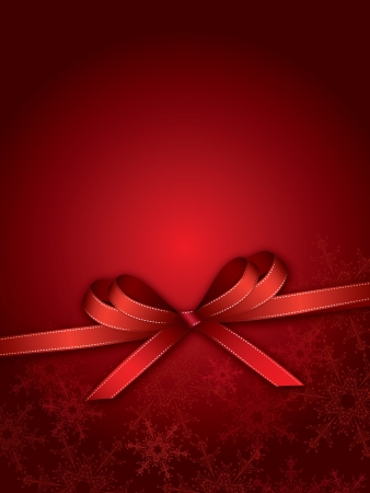christmas background with red bow and snowflakesのイラスト素材