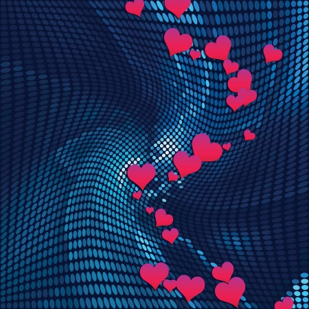 abstract mosaic background with heartsのイラスト素材