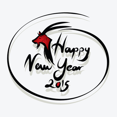 Chinese  Year of the Goat 2015.Vector illustrationの写真素材