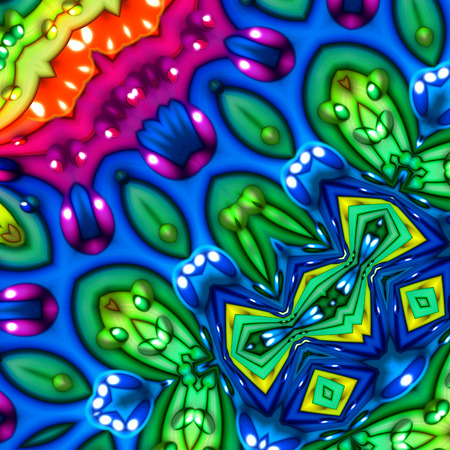 colorful stripes and bubbles abstract backgroundの写真素材